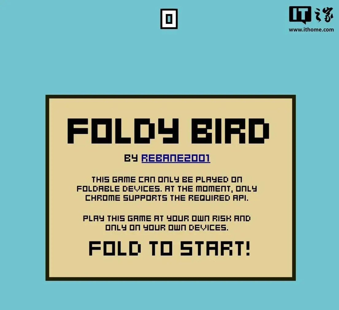 鉸鏈大考驗(yàn)，玩家用折疊屏手機(jī)開(kāi)合游玩《Flappy Bird》小游戲